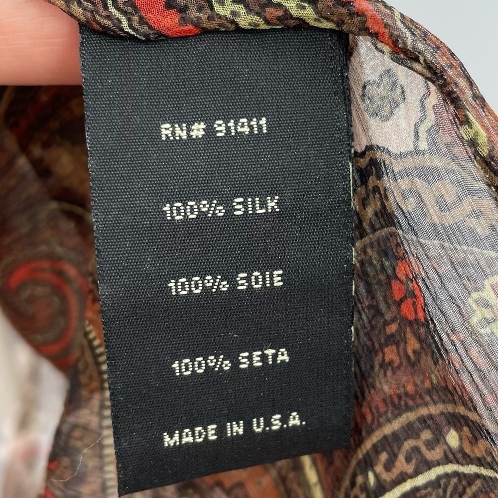 NEW! Rozae Nichols Paisley Silk Blouse - Picture 13 of 14